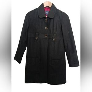 Gap kids youth girls XXL wool blend nylon black pea coat trench with pockets